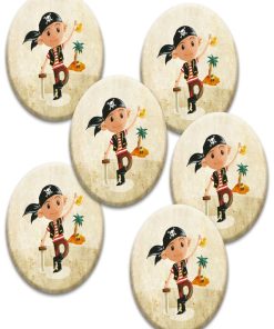 6 Badges Anniversaire 'pirate' | Fabrication Française - N/A