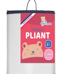 Matelas Pliant Bébé - 60x120cm - Matelas De Voyage - Déhoussable - Fabrication Française - Blanc