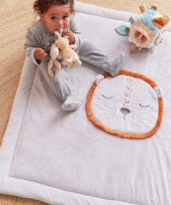 Tapis de jeu et de parc 75 x 95 cm en Veloudoux, - Gris
