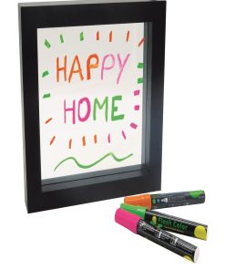 Cadre Lumineux Personnalisable Avec 3 Feutres Néon Pour Écrire Et Dessiner - Transparent
