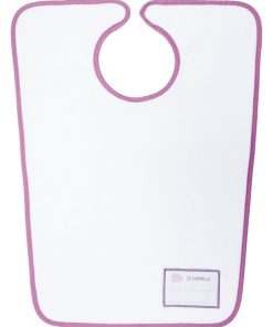 Bavoir maternelle aimanté avec étiquette nom rose - Rose