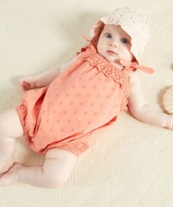 Barboteuse en voile de coton - ORANGE