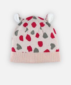 Bonnet en tricot cachemire, multicolore - Blanc
