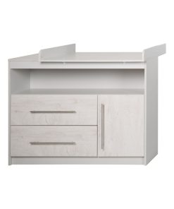 ROBA Commode à Langer "Maren 2" – avec Plan à Langer Amovible – Gris clair / Chêne blanchi - Gris Gris clair