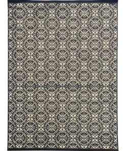 Tapis salon 140x200 BC RONTRI Noir fabriqué en Europe Exclusivité idéal pour Salon - Noir