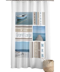 Rideau de douche Modele Bord de Mer Royan - Blanc