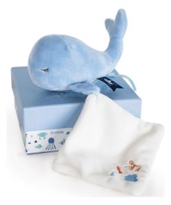 Coffret peluche avec doudou baleine bleue (15 cm) - N/A
