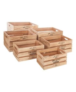 Ensemble de 6 caisses cagettes facto naturel - Beige