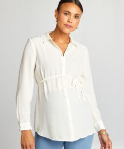Chemisier grossesse ceinturée - blanc