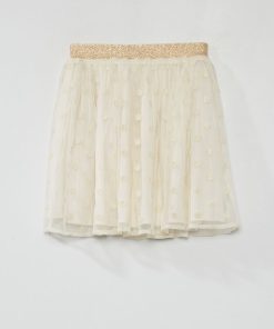 Jupe courte en tulle - Beige