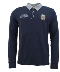 Polo manches longues garçon ECEDICE - Bleu marine