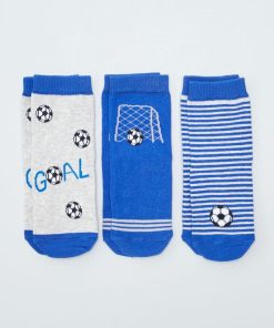 Lot de 3 paires de chaussettes antidérapantes - Bleu