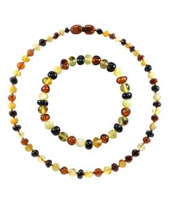 Box bracelet adulte et collier bébé - Ambre - Multi - Multicolore