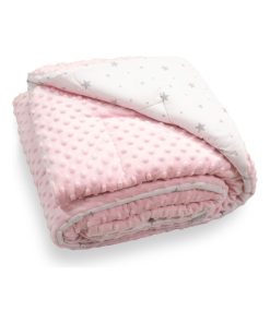 Couverture bébé réversible et ultra douce, STELLA - Rose