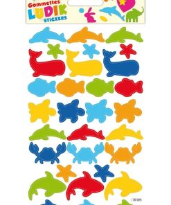 124 Gommettes - Formes animaux de la mer- Multicolores - N/A