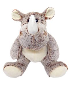 Peluche Bouillotte déhoussable Rhino - Made in France - Marron