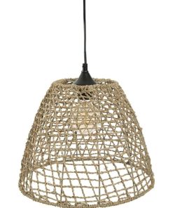 Suspension cône en rotin D33 cm - Beige