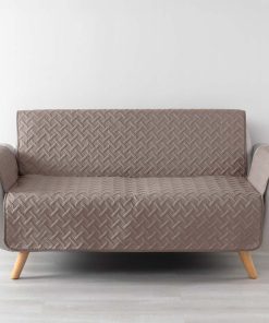 Protège canapé 3 places matelassé 279x179 uni Lounge noisette - Marron