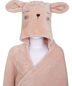 Plaid capuche chat 100x130 cm - Rose