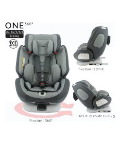 Siège Auto Isofix One 360° Groupe 0+/1/2/3 (0-36 Kg) - - Noir
