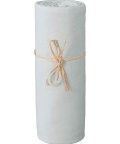 Drap housse bébé extensible 100% jersey bio peigné - 'P'tit Basile' - Gris perle