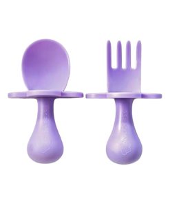 Couverts d'apprentissage ergonomiques pour bébé - Violet