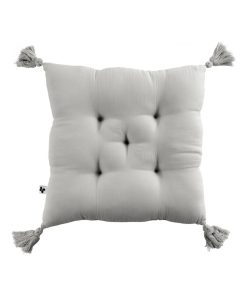 Coussin de chaise Assise matelassée gaze de coton - Gris clair