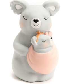 Tirelire koala maman et bébé (13 cm) - Gris
