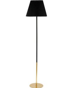 Lampadaire métal tissu noir Aurelia H143 - Noir