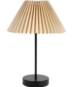 Lampe métal lin plissé Aurélia - Beige
