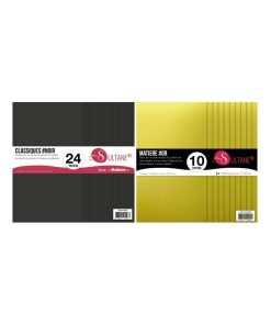34 papiers Scrapbooking Noir et Or - H: 30,5 cm - N/A