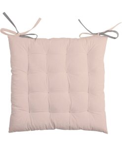 Lot de 4 galettes de chaise 16 points 40x40 Duo poudre souris coton - Rose