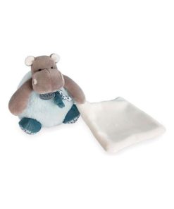 Doudou Babynat Hippopotame Bleu Pantin - Bazile - Bleu