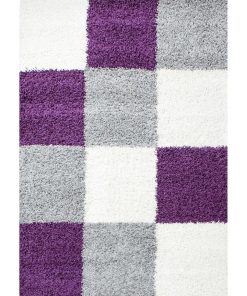 Tapis shaggy 200x290 SHAGGY CA Violet OEKO TEX idéal pour Salle à manger - Violet