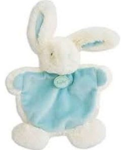 doudou Babynat Lapin Bleu Les Calins Plat - Bleu