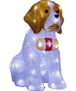 Décoration lumineuse LED St Bernard extérieur H38 - Blanc