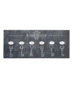 Panneau 6 clés Bistrot 19x44 cm Maison familiale - Noir