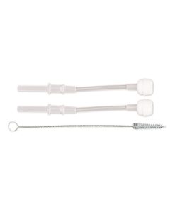Lot de 2 pailles lestées en silicone + 1 brosse - V1 - Multicolore