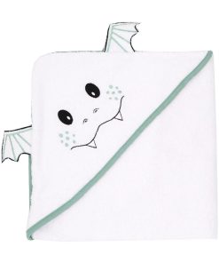 Cape de bain ludique 70x70 cm - Dragon - Vert