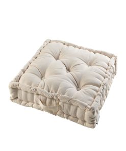 Coussin de sol 60x60 cm Panama lin coton - Beige