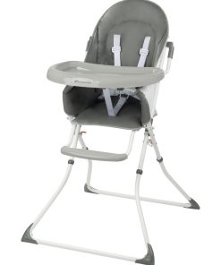 BEBECONFORT Kanji Chaise haute bébé, ultra compacte et pliable, De 6 mois à 3 ans (15kg), Gray Mist - Gris Gris