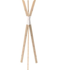Porte manteau Tipi - Pin - Bois FSC 100% - 3 têtes - 56x49x170 cm - Blanc - Blanc