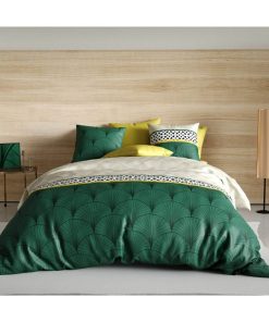 Housse de couette 140x200 Hope + 1 taie 100% coton 57 fils - Vert