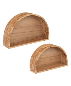 Lot de 2 étagères murales bois Maude - Beige