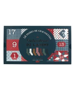 Calendrier de l'avent 12 paires chaussettes homme - Bleu