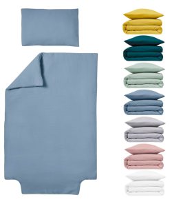 Parure de couette gaze de coton - 'Le Lit de Mon Bébé' - Bleu gris