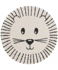 Tapis enfant tapis rond Ø 120cm LION Beige OEKO TEX idéal pour la chambre - Beige
