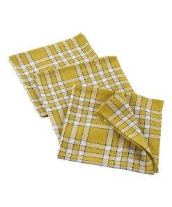 3 Serviettes de table tisse traditio jaune 45 x 45 cm - Jaune