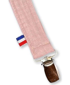 Attache Tétine en Coton Bio Teddy Rose - Rose