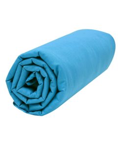 Drap dousse lit bébé 60x120 cm - 100% coton Bio - 'P'tit Basile' - Bleu canard